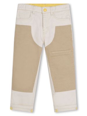 Marc Jacobs Kids logo-patch straight-leg trousers - Neutrals