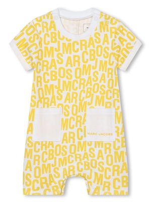 Marc Jacobs Kids logo-patterned jersey romper - Yellow
