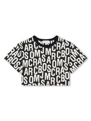 Marc Jacobs Kids logo-print cropped T-shirt - Black