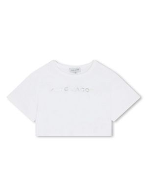 Marc Jacobs Kids logo-print cropped T-shirt - White