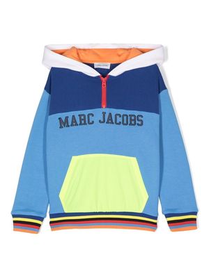 Marc Jacobs Kids logo-print half-zip hoodie - Blue
