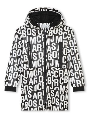 Marc Jacobs Kids logo-print hooded raincoat - Black