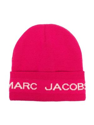 Marc Jacobs Kids logo-print knitted beanie hat - Pink