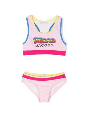 Marc Jacobs Kids logo-print racerback bikini set - Pink