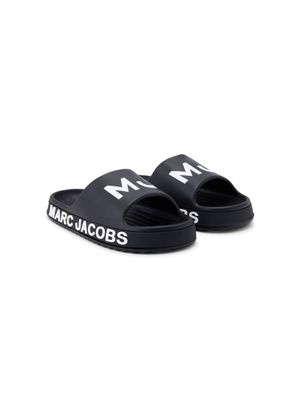 Marc Jacobs Kids logo-print slides - Black