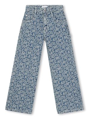 Marc Jacobs Kids logo-print straight-leg jeans - Blue