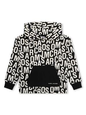 Marc Jacobs Kids logo-print two-tone hoodie - Black