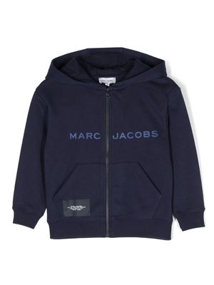 Marc Jacobs Kids logo-print zip-up hooded jacket - Blue