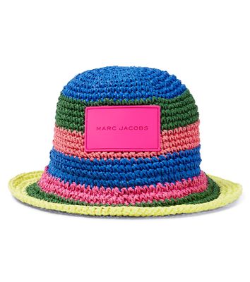 Marc Jacobs Kids Logo striped crochet bucket hat