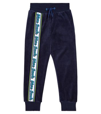 Marc Jacobs Kids Logo velvet sweatpants