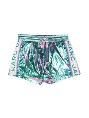 Marc Jacobs Kids metallic drawstring-waist shorts - Green