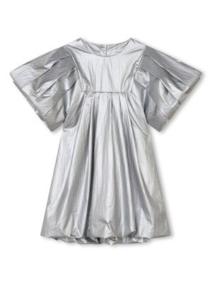 Marc Jacobs Kids metallic-finish short-sleeves dress - Grey