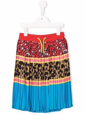 Marc Jacobs Kids multi-pattern pleated mini skirt - Blue