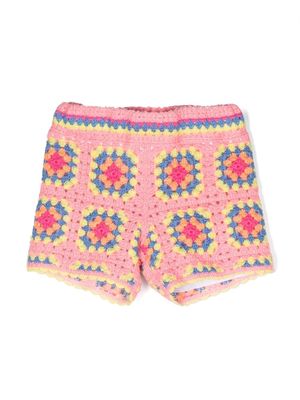 Marc Jacobs Kids multicoloured crochet shorts - Pink