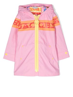 Marc Jacobs Kids oversized-zipper hooded jacket - Pink