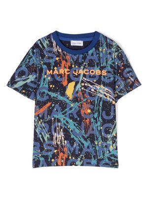 Marc Jacobs Kids Paint Monogram-print cotton T-shirt - Blue
