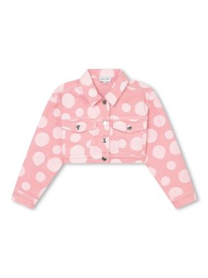 Marc Jacobs Kids polka dot-print denim jacket - Pink