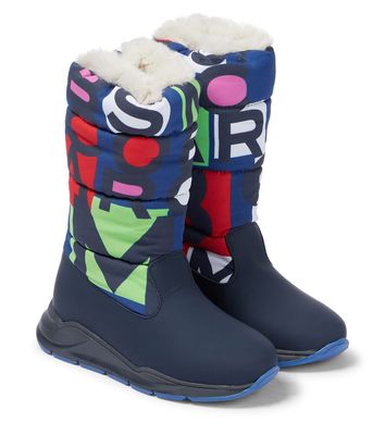 Marc Jacobs Kids Printed leather snow boots