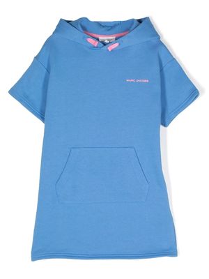 Marc Jacobs Kids rear logo-print hooded dress - Blue