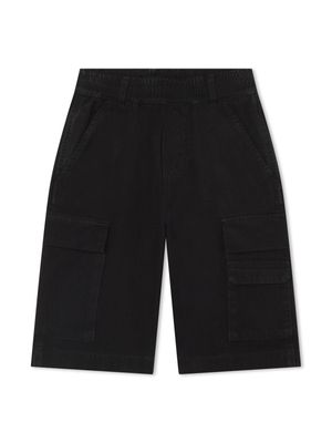 Marc Jacobs Kids ripstop cotton Bermuda cargo shorts - Black