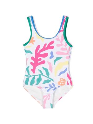 Marc Jacobs Kids scoop-back printed swimsuit - White