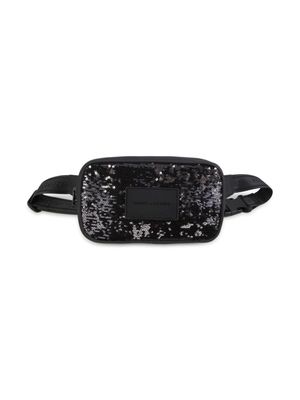 Marc Jacobs Kids sequinned logo-patch belt bag - Black