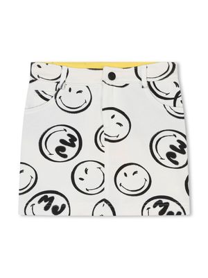 Marc Jacobs Kids smiley-motif straight miniskirt - White