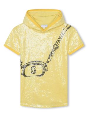 Marc Jacobs Kids Snapshot-print sequinned hooded dress - Gold
