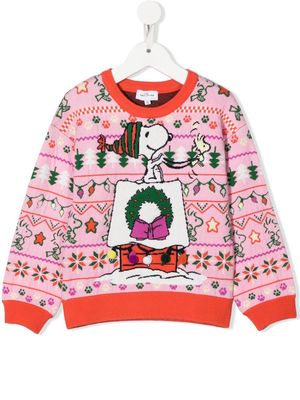 Marc Jacobs Kids Snoopy intarsia-knit jumper - Pink