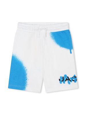 Marc Jacobs Kids spray paint-print track shorts - White