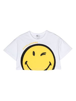 Marc Jacobs Kids x Smiley Word cotton crop top - White