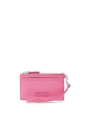 Marc Jacobs leather embossed-logo wristlet wallet - Pink