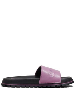 Marc Jacobs logo-embossed leather slides - Purple