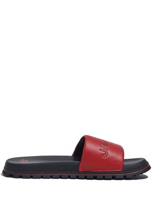 Marc Jacobs logo-embossed leather slides - Red