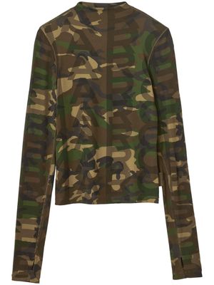 Marc Jacobs logo-print camouflage mesh T-shirt - Green