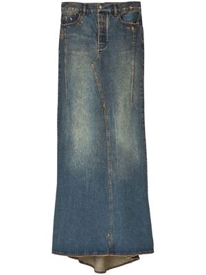 Marc Jacobs long fluted denim skirt - Blue