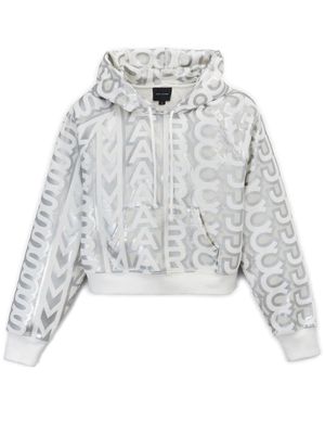 Marc Jacobs Monogram cropped hoodie - White