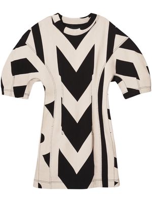 Marc Jacobs monogram-print seam-detail dress - Neutrals