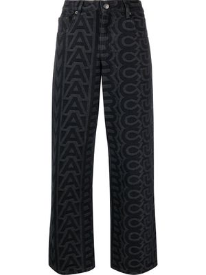 Marc Jacobs monogram-print straight-leg jeans - Black