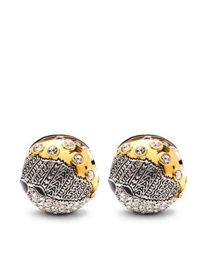 Marc Jacobs patchwork dot post earrings - Silver