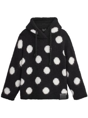 Marc Jacobs polka-dot knitted hoodie - Black