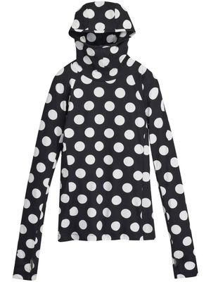 Marc Jacobs polka-dot print stretch hoodie - Black