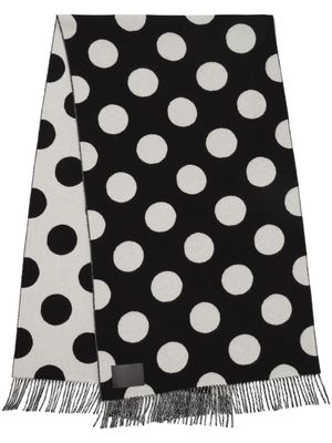 Marc Jacobs polka dott-print wool-blend scarf - Black