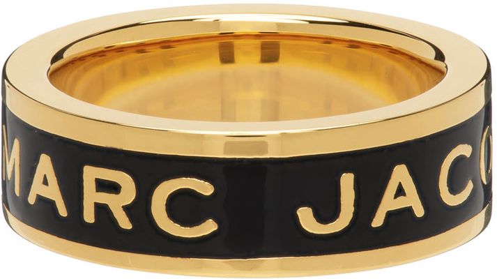 Marc Jacobs Silver & Black 'The Medallion' Ring