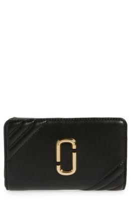 Marc Jacobs The Glam Shot Compact Leather Wallet in Black