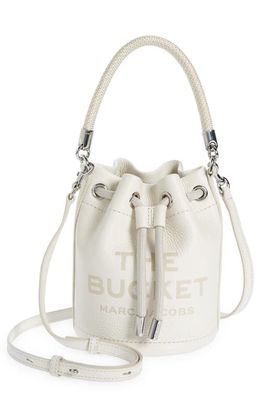 Marc Jacobs The Leather Mini Bucket Bag in Cotton/silver
