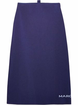 Marc Jacobs The Tube logo-intarsia midi skirt - Blue