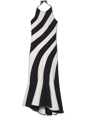 Marc Jacobs Wave striped halterneck dress - White