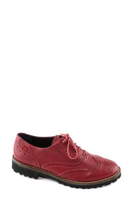Marc Joseph New York Central Park Oxford Flat in Cherry Red Leather