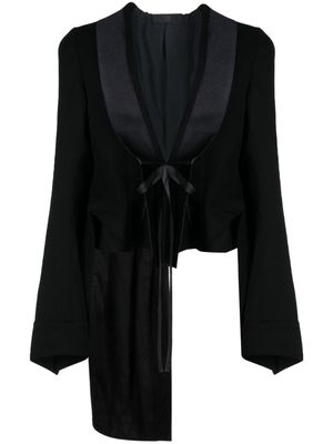 Marc Le Bihan asymmetric tie-fastening jacket - Black